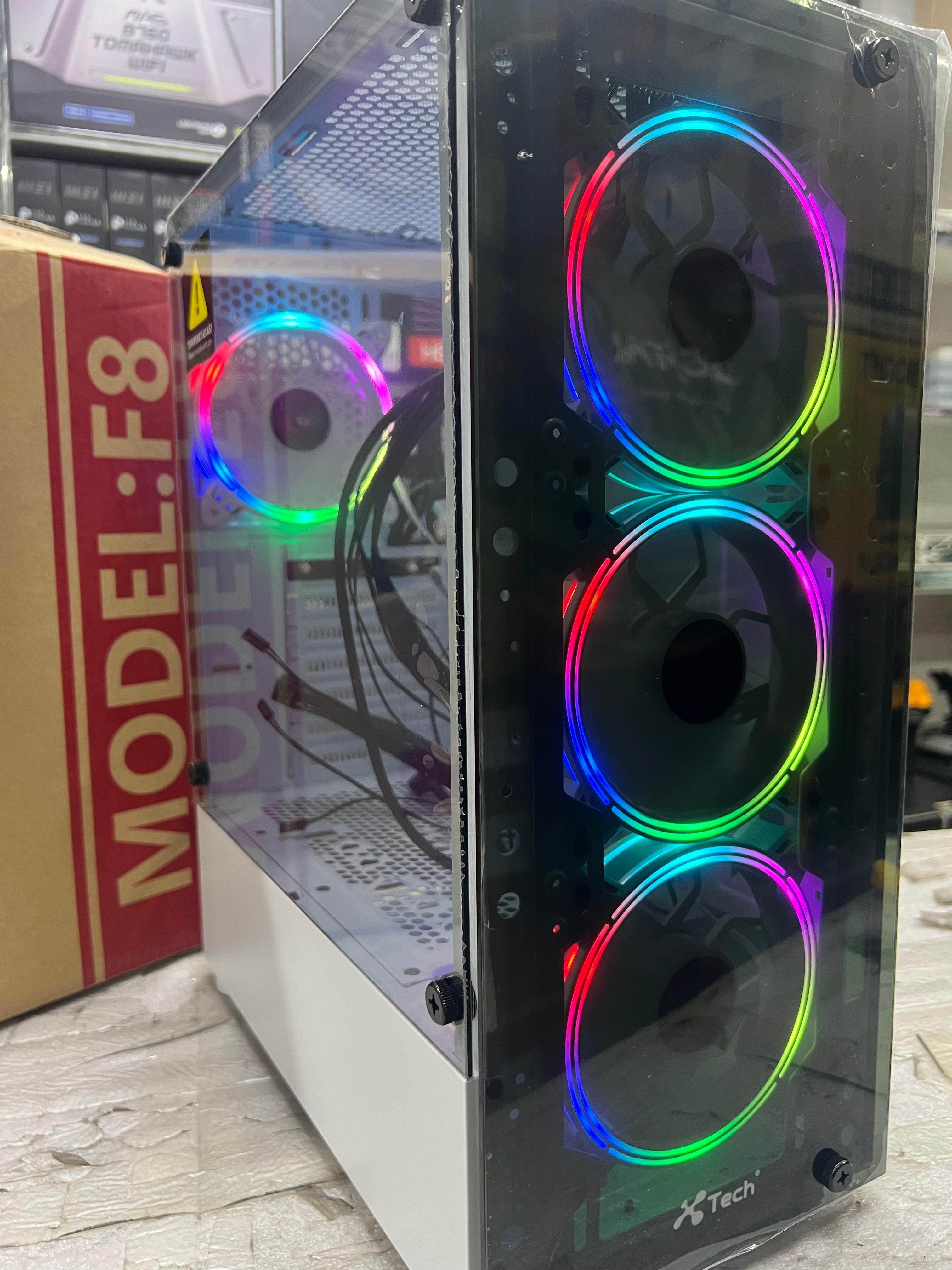 Xtech Casing F8 mid Tower white with 4 Rgb Fans Xtech Casing F8 mid Tower white with 4 Rgb Fans